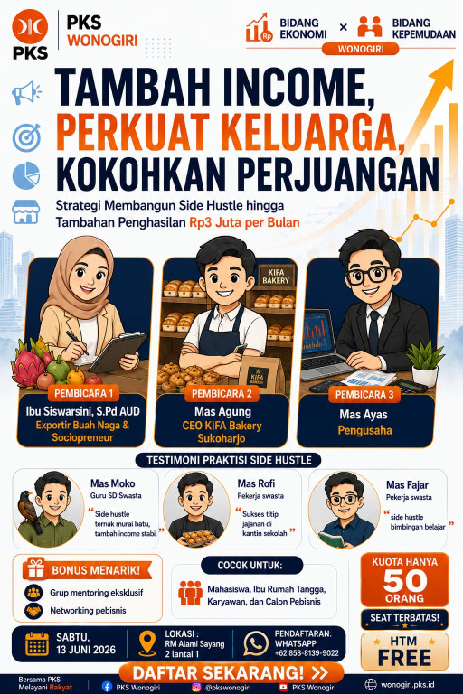 PKS Dorong Penguatan Ekonomi Keluarga Melalui Seminar Bisnis Gratis